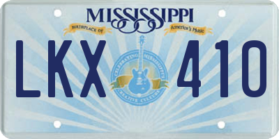 MS license plate LKX410