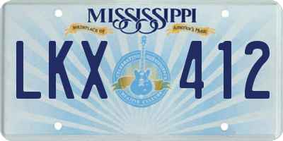 MS license plate LKX412