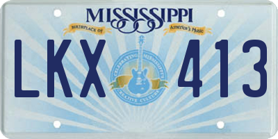 MS license plate LKX413