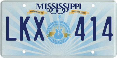 MS license plate LKX414