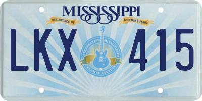 MS license plate LKX415