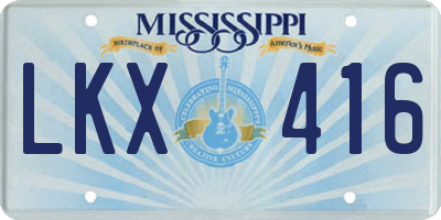 MS license plate LKX416