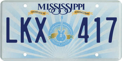 MS license plate LKX417