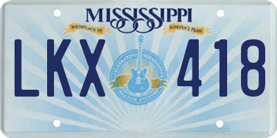 MS license plate LKX418