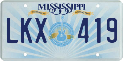 MS license plate LKX419