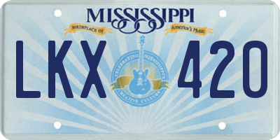 MS license plate LKX420