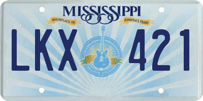 MS license plate LKX421