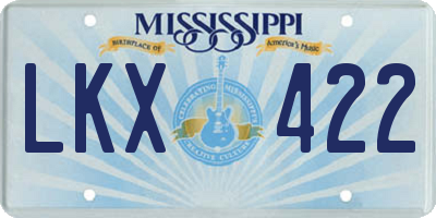 MS license plate LKX422