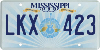 MS license plate LKX423