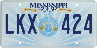 MS license plate LKX424