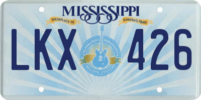MS license plate LKX426