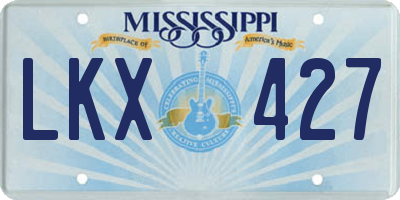 MS license plate LKX427