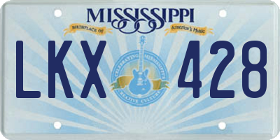 MS license plate LKX428