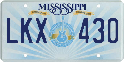 MS license plate LKX430
