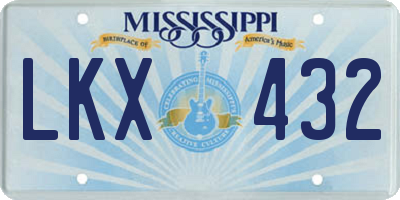 MS license plate LKX432