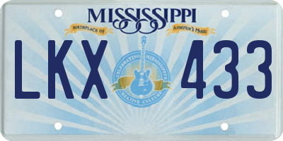 MS license plate LKX433