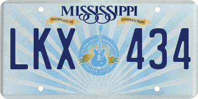 MS license plate LKX434