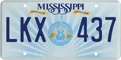 MS license plate LKX437