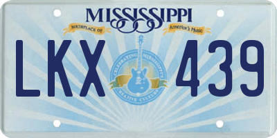 MS license plate LKX439