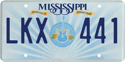 MS license plate LKX441