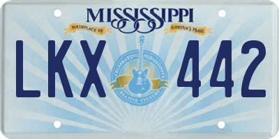 MS license plate LKX442