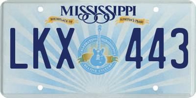 MS license plate LKX443