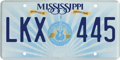 MS license plate LKX445