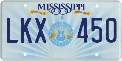 MS license plate LKX450