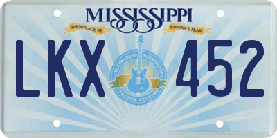 MS license plate LKX452
