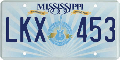 MS license plate LKX453