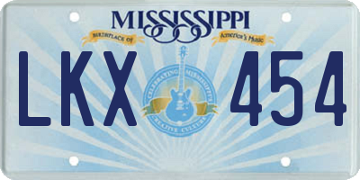 MS license plate LKX454
