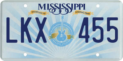 MS license plate LKX455