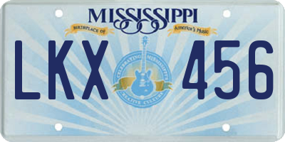 MS license plate LKX456