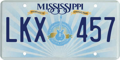 MS license plate LKX457