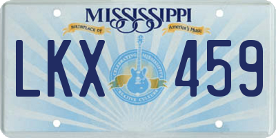 MS license plate LKX459