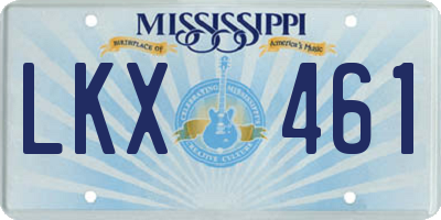 MS license plate LKX461