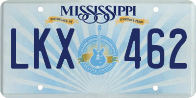 MS license plate LKX462