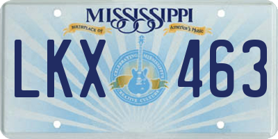 MS license plate LKX463