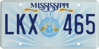 MS license plate LKX465