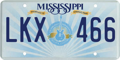MS license plate LKX466