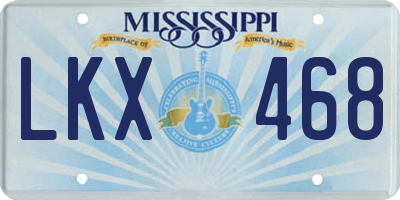 MS license plate LKX468