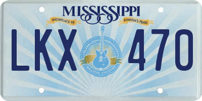 MS license plate LKX470