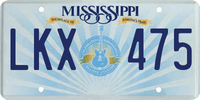 MS license plate LKX475