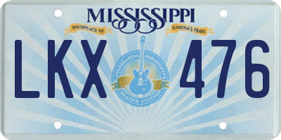 MS license plate LKX476