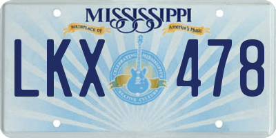 MS license plate LKX478