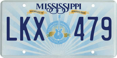 MS license plate LKX479