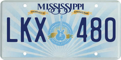 MS license plate LKX480