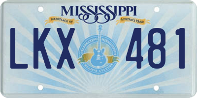 MS license plate LKX481