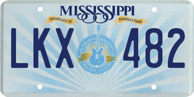 MS license plate LKX482