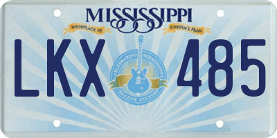 MS license plate LKX485